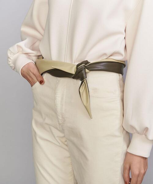 BEAUTY&YOUTH UNITED ARROWS（ビューティーアンドユースユナイテッドアローズ）の「BY フェイクレザー リバーシブル トライアングル スカーフ（バンダナ/スカーフ・レディース・ブラック/オリーブ・FREE）」の14枚目の写真