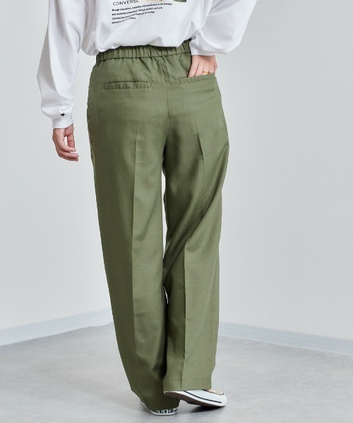 cepo(セポ)の「レーヨンリネンセンタープレスパンツ セットアップ可能(その他パンツ・レディース・ブラック/オリーブ・M)」の2枚目の写真