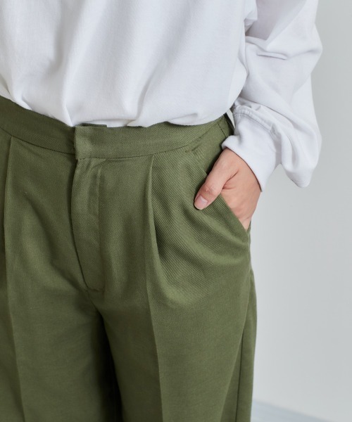 cepo(セポ)の「レーヨンリネンセンタープレスパンツ セットアップ可能(その他パンツ・レディース・ブラック/オリーブ・M)」の11枚目の写真