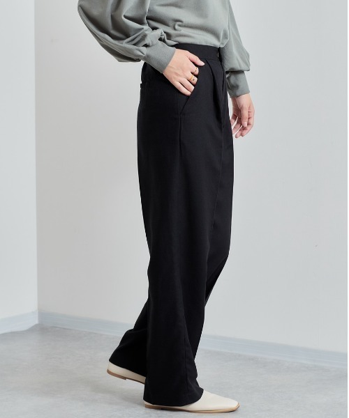 cepo(セポ)の「レーヨンリネンセンタープレスパンツ セットアップ可能(その他パンツ・レディース・ブラック/オリーブ・M)」の8枚目の写真