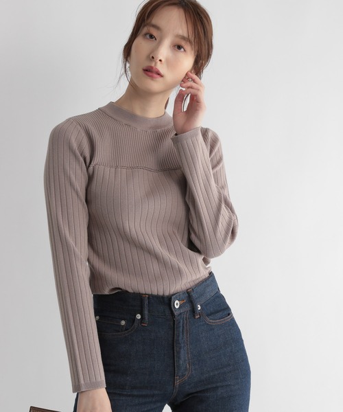 Andemiu（アンデミュウ）の「【カラー診断】プチハイリブニット227812（ニット/セーター・レディース・アイボリー/ブラック/ブラウン/ブルー/イエロー/ピンク・FREE）」の6枚目の写真