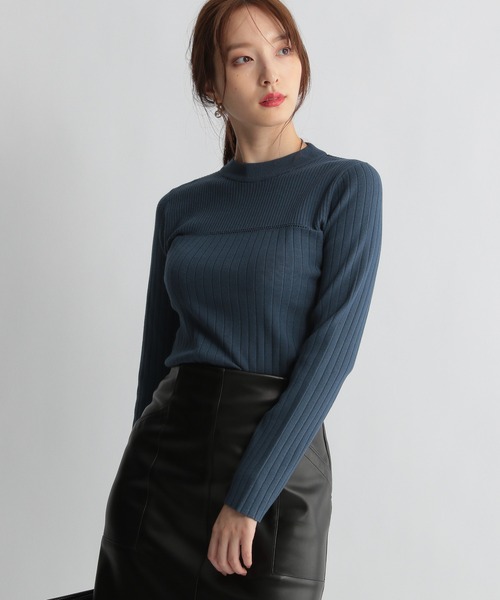 Andemiu（アンデミュウ）の「【カラー診断】プチハイリブニット227812（ニット/セーター・レディース・アイボリー/ブラック/ブラウン/ブルー/イエロー/ピンク・FREE）」の4枚目の写真