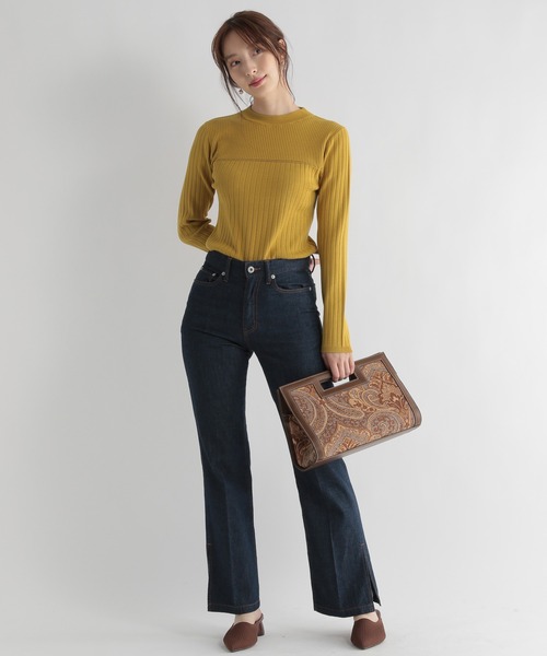 Andemiu（アンデミュウ）の「【カラー診断】プチハイリブニット227812（ニット/セーター・レディース・アイボリー/ブラック/ブラウン/ブルー/イエロー/ピンク・FREE）」の22枚目の写真