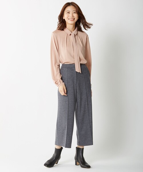 J.PRESS(ジェイプレス)の「【洗える】ウールスムースジャージー パンツ(その他パンツ・レディース・グレー系/ネイビー系/ダルブルー系・7/9/11)」の4枚目の写真