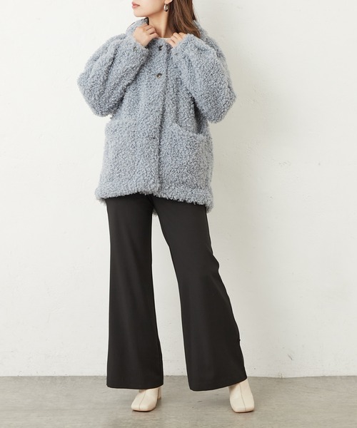 Lui's（ルイス）の「フェイクカルガンジャケット（ムートンコート・レディース・サックスブルー/ダークブラウン/ライトベージュ・FREE）」の21枚目の写真