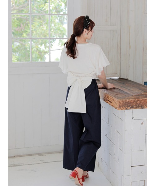 Areeam（アリーム）の「トキメキが咲くリボンTシャツ（Tシャツ/カットソー・レディース・ベージュ/オフホワイト・FREE）」の9枚目の写真