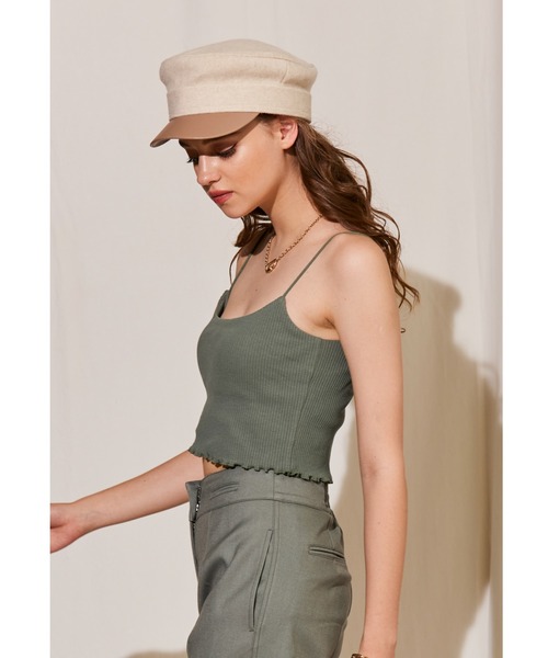 ALEXIA STAM（アリシアスタン）の「Mellow Hem Rib Camisole/メロウヘムリブキャミソール（キャミソール・レディース・オフホワイト/グリーン/ピンク/オレンジ系その他・FREE）」の3枚目の写真