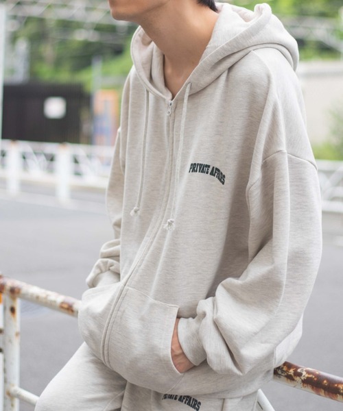 WEGO（ウィゴー）の「WEGO/ヘビーウエイト カレッジロゴビッグシルエットジップパーカー（パーカー・メンズ・ダークグリーン/ネイビー/オートミール/杢グレー・MEDIUM/LARGE）」の3枚目の写真