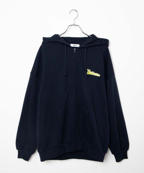 WEGO（ウィゴー）の「WEGO/ヘビーウエイト カレッジロゴビッグシルエットジップパーカー（パーカー・メンズ・ダークグリーン/ネイビー/オートミール/杢グレー・MEDIUM/LARGE）」の17枚目の写真