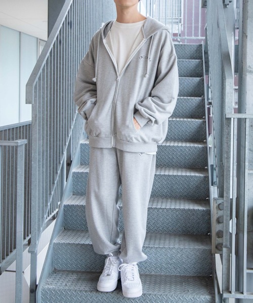 WEGO（ウィゴー）の「WEGO/ヘビーウエイト カレッジロゴビッグシルエットジップパーカー（パーカー・メンズ・ダークグリーン/ネイビー/オートミール/杢グレー・MEDIUM/LARGE）」の6枚目の写真