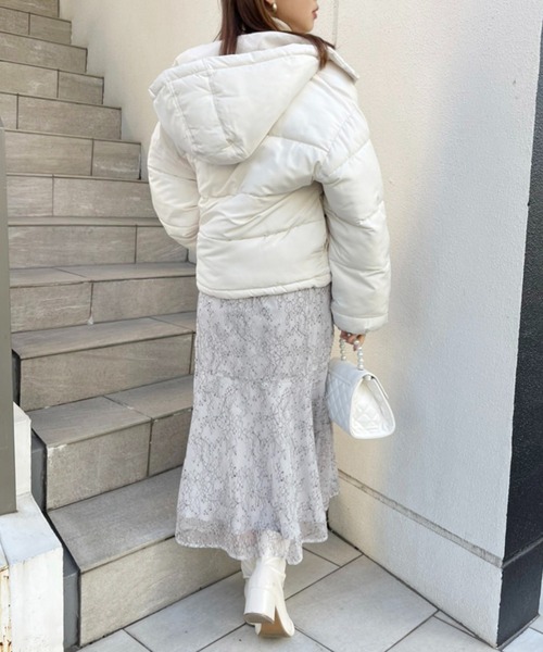 one after another NICE CLAUP（ワンアフターアナザーナイスクラップ）の「【Ｓ・Ｍサイズ展開あり】ハイウエスト総レースマーメイドスカート（スカート・レディース・グレー/アイボリー・SMALL/MEDIUM）」の11枚目の写真