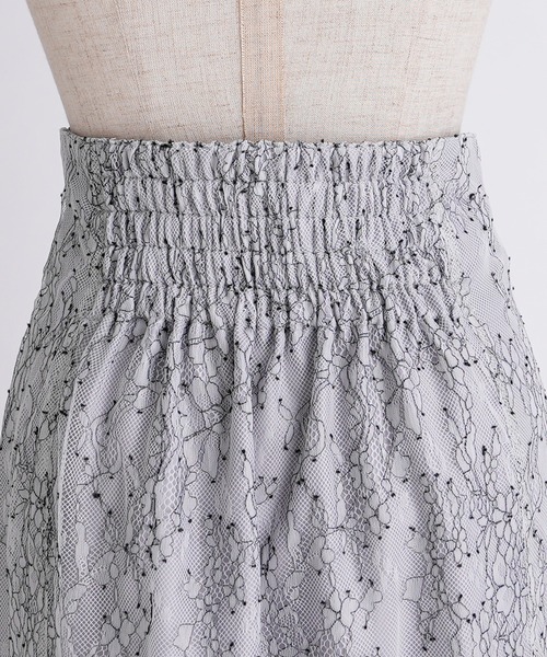 one after another NICE CLAUP（ワンアフターアナザーナイスクラップ）の「【Ｓ・Ｍサイズ展開あり】ハイウエスト総レースマーメイドスカート（スカート・レディース・グレー/アイボリー・SMALL/MEDIUM）」の5枚目の写真