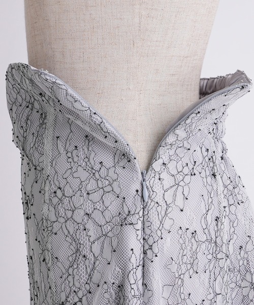 one after another NICE CLAUP（ワンアフターアナザーナイスクラップ）の「【Ｓ・Ｍサイズ展開あり】ハイウエスト総レースマーメイドスカート（スカート・レディース・グレー/アイボリー・SMALL/MEDIUM）」の9枚目の写真