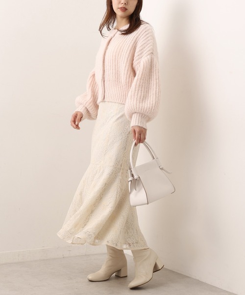 one after another NICE CLAUP（ワンアフターアナザーナイスクラップ）の「【Ｓ・Ｍサイズ展開あり】ハイウエスト総レースマーメイドスカート（スカート・レディース・グレー/アイボリー・SMALL/MEDIUM）」の7枚目の写真