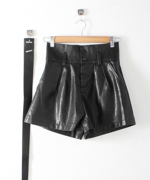 Grandeir（グランディール）の「フェイクレザー ショートパンツ（その他パンツ・レディース・ブラック/モカ・M）」の13枚目の写真