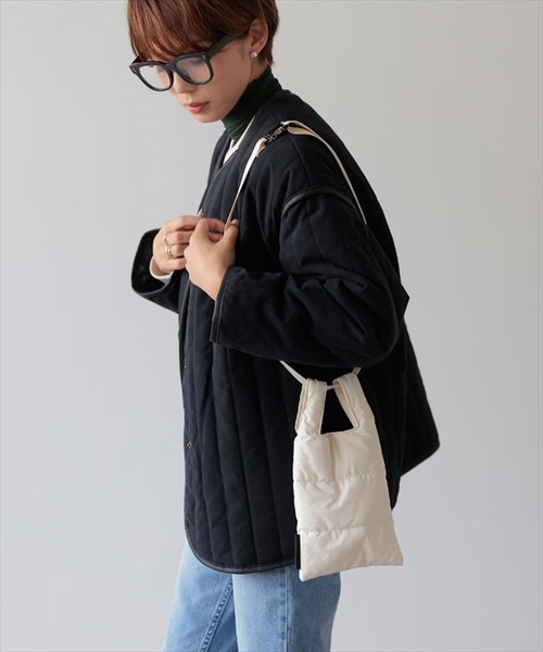 DONOBAN（ドノバン）の「ミニポシェット中綿バッグ（エコバッグ/サブバッグ・レディース・ブラック/カーキ/ホワイト・ONESIZE）」の9枚目の写真