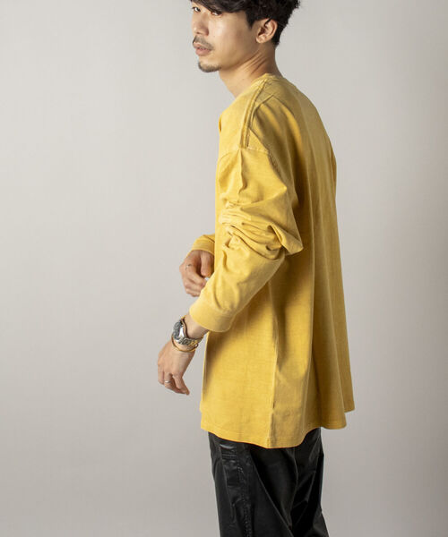 GLOSTER（グロスター）の「【GLOSTER/グロスター】ヴィンテージ加工 ロングスリーブTシャツ（Tシャツ/カットソー・メンズ・イエロー/グリーン/スミクロ/キナリ・MEDIUM/LARGE）」の9枚目の写真