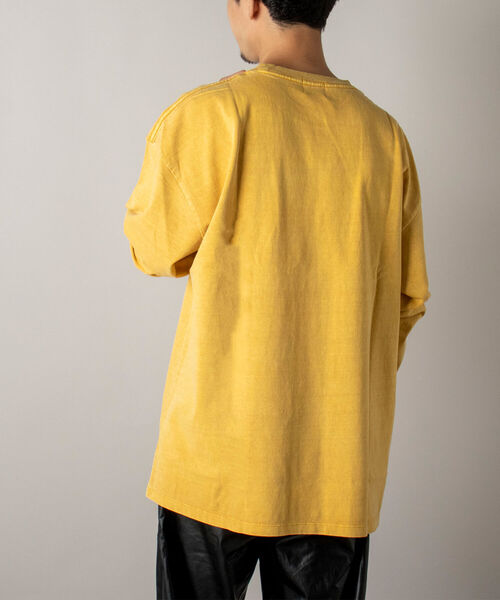 GLOSTER（グロスター）の「【GLOSTER/グロスター】ヴィンテージ加工 ロングスリーブTシャツ（Tシャツ/カットソー・メンズ・イエロー/グリーン/スミクロ/キナリ・MEDIUM/LARGE）」の14枚目の写真