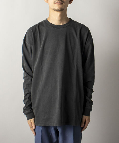 GLOSTER（グロスター）の「【GLOSTER/グロスター】ヴィンテージ加工 ロングスリーブTシャツ（Tシャツ/カットソー・メンズ・イエロー/グリーン/スミクロ/キナリ・MEDIUM/LARGE）」の8枚目の写真