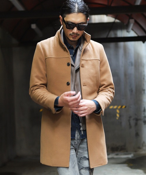 RATTLE TRAP（ラトルトラップ）の「中空糸メルトンスタンドコート（チェスターコート・メンズ・ライトグレー/キャメル/ブラック/ブラック系その他/ブラウン系その他・S/M/L/LL）」の5枚目の写真