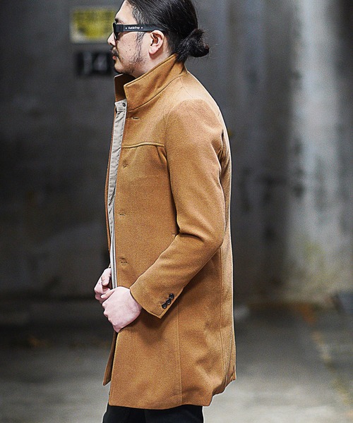 RATTLE TRAP（ラトルトラップ）の「中空糸メルトンスタンドコート（チェスターコート・メンズ・ライトグレー/キャメル/ブラック/ブラック系その他/ブラウン系その他・S/M/L/LL）」の10枚目の写真