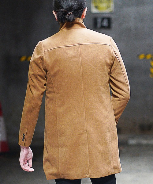 RATTLE TRAP（ラトルトラップ）の「中空糸メルトンスタンドコート（チェスターコート・メンズ・ライトグレー/キャメル/ブラック/ブラック系その他/ブラウン系その他・S/M/L/LL）」の11枚目の写真