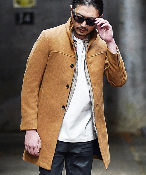 RATTLE TRAP（ラトルトラップ）の「中空糸メルトンスタンドコート（チェスターコート・メンズ・ライトグレー/キャメル/ブラック/ブラック系その他/ブラウン系その他・S/M/L/LL）」の13枚目の写真