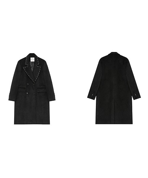 Fano Studios（ファノ ストゥディオズ）の「ステッチカラー ロングチェスターコート FD21W026【Fano Studios】（チェスターコート・レディース・ブラック・L/M/XS/S）」の10枚目の写真