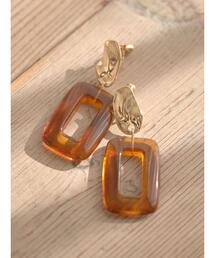 マーブルカラースクエアイヤリング ＊