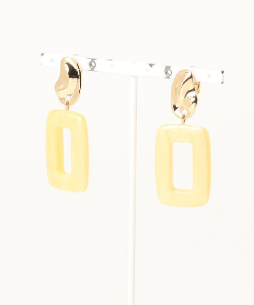 earth music&ecology（アースミュージックアンドエコロジー）の「マーブルカラースクエアイヤリング ＊（イヤリング・レディース・ブラウン/イエロー/グリーン・FREE）」の12枚目の写真