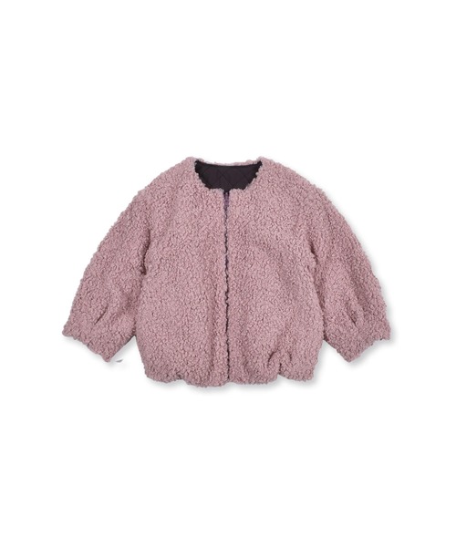 BeBe（ベベ）の「BeBe/【撥水加工】ボア×中綿キルティングリバーシブルコート(100~150cm)（ブルゾン・キッズ・オフホワイト/ピンク・140/120/150/100/130/110）」の2枚目の写真