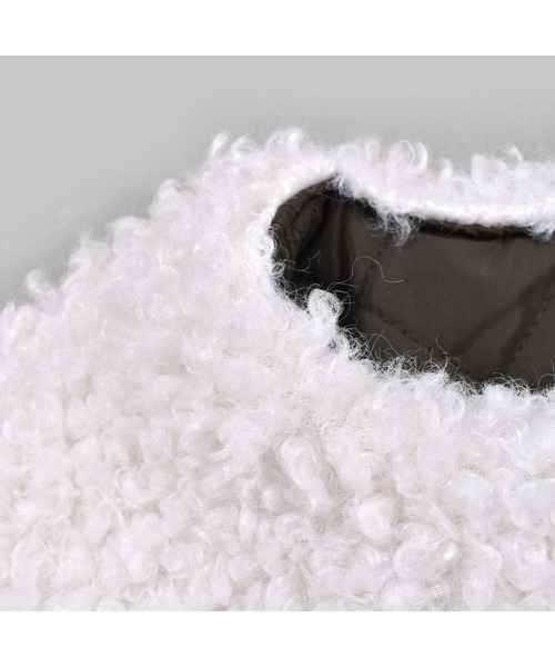 BeBe（ベベ）の「BeBe/【撥水加工】ボア×中綿キルティングリバーシブルコート(100~150cm)（ブルゾン・キッズ・オフホワイト/ピンク・140/120/150/100/130/110）」の8枚目の写真