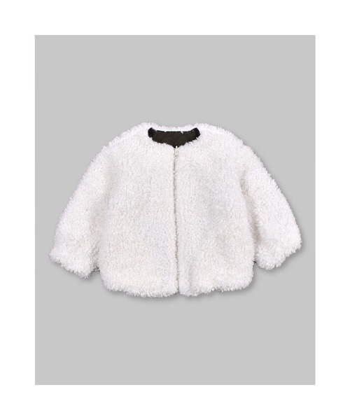 BeBe（ベベ）の「BeBe/【撥水加工】ボア×中綿キルティングリバーシブルコート(100~150cm)（ブルゾン・キッズ・オフホワイト/ピンク・140/120/150/100/130/110）」の14枚目の写真