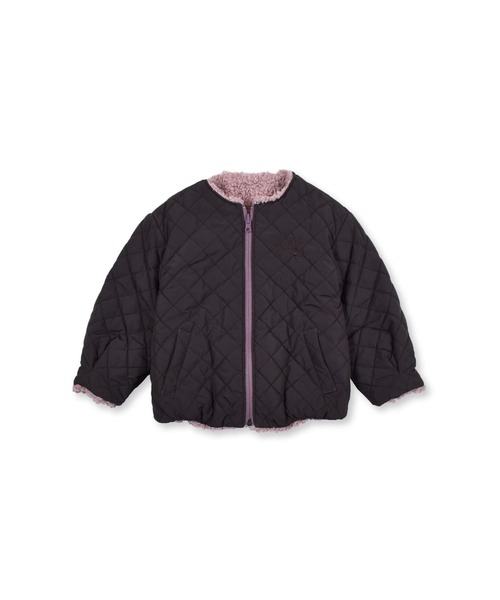 BeBe（ベベ）の「BeBe/【撥水加工】ボア×中綿キルティングリバーシブルコート(100~150cm)（ブルゾン・キッズ・オフホワイト/ピンク・140/120/150/100/130/110）」の15枚目の写真