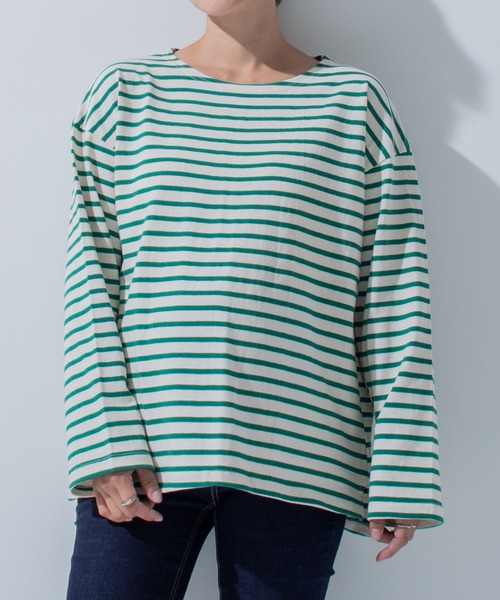 CHOCOA（チョコア）の「ボーダー長袖マタニティトップス（マタニティウェア/グッズ・レディース・ネイビー/イエロー/グリーン/バーガンディー・FREE）」の7枚目の写真