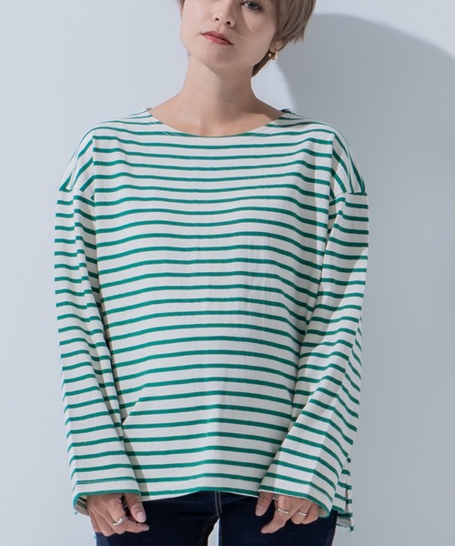 CHOCOA（チョコア）の「ボーダー長袖マタニティトップス（マタニティウェア/グッズ・レディース・ネイビー/イエロー/グリーン/バーガンディー・FREE）」の13枚目の写真