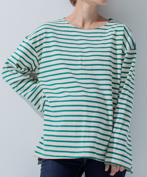 CHOCOA（チョコア）の「ボーダー長袖マタニティトップス（マタニティウェア/グッズ・レディース・ネイビー/イエロー/グリーン/バーガンディー・FREE）」の22枚目の写真