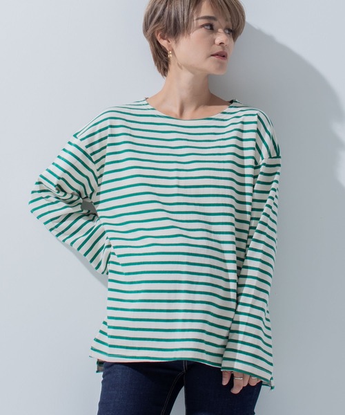 CHOCOA（チョコア）の「ボーダー長袖マタニティトップス（マタニティウェア/グッズ・レディース・ネイビー/イエロー/グリーン/バーガンディー・FREE）」の10枚目の写真