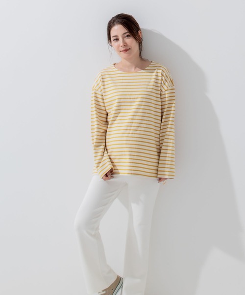 CHOCOA（チョコア）の「ボーダー長袖マタニティトップス（マタニティウェア/グッズ・レディース・ネイビー/イエロー/グリーン/バーガンディー・FREE）」の17枚目の写真