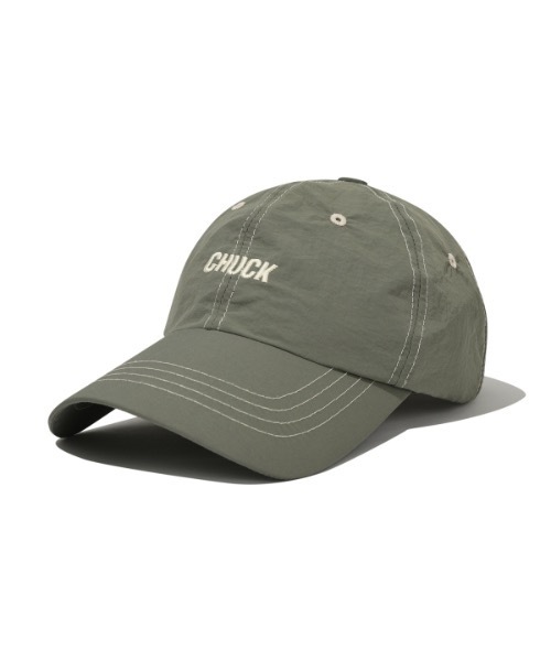 CHUCK(チャック)の「【CHUCK 】ロゴステッチナイロンボールキャップ / Chuck Logo Stitch Nylon Ball Cap(キャップ・レディース・ブラック/クリーム/カーキ・FREE)」の1枚目の写真