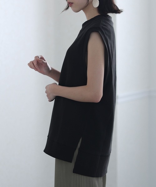 ElegChic(エレグシック)の「裏毛オーバーサイズワイドベスト(ベスト・レディース・ブラック/ライトカーキ/杢グレー・4L/M/XL)」の5枚目の写真
