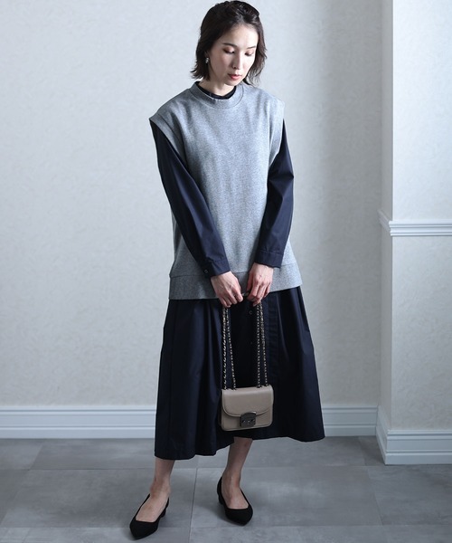 ElegChic(エレグシック)の「裏毛オーバーサイズワイドベスト(ベスト・レディース・ブラック/ライトカーキ/杢グレー・4L/M/XL)」の15枚目の写真