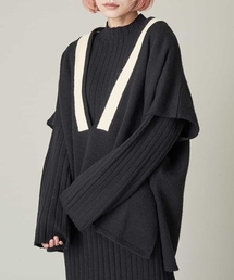 A de a.v.v | Ｖネックチルデンポンチョベストニット(ニット/セーター)