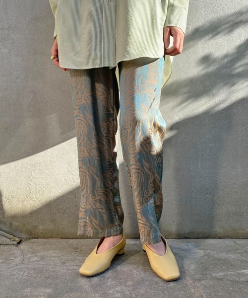 CIAOPANIC（チャオパニック）の「ジャガードリーフ柄パンツ（その他パンツ・レディース・ネイビー/ブラウン/グリーン・FREE）」の19枚目の写真