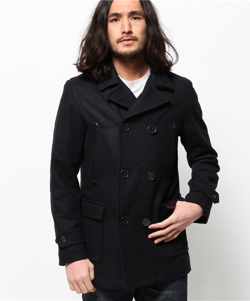 OUTLET(アウトレット)の「【Ciaopanic】メルトンPコート(ピーコート・メンズ・ブラック/ネイビー・LARGE/MEDIUM)」の2枚目の写真