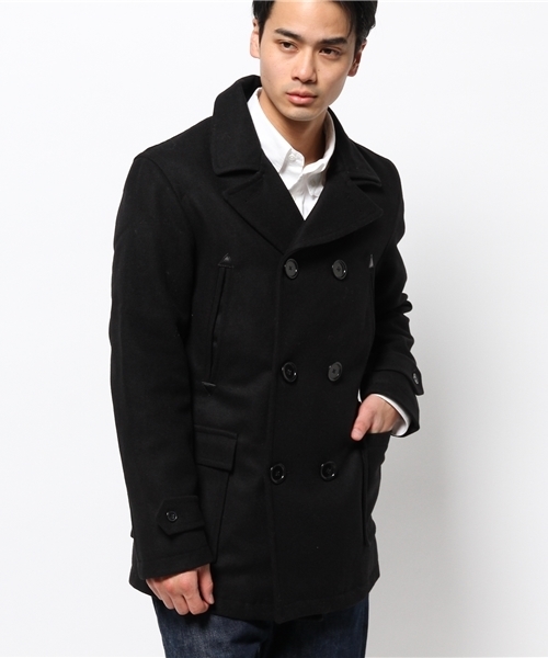 OUTLET(アウトレット)の「【Ciaopanic】メルトンPコート(ピーコート・メンズ・ブラック/ネイビー・LARGE/MEDIUM)」の1枚目の写真