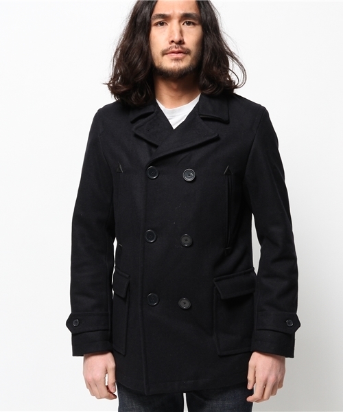 OUTLET(アウトレット)の「【Ciaopanic】メルトンPコート(ピーコート・メンズ・ブラック/ネイビー・LARGE/MEDIUM)」の3枚目の写真