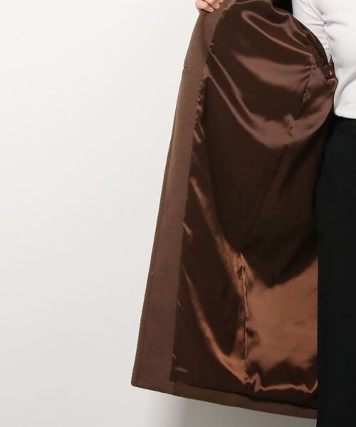 Munich（ミューニック）の「Munich(ミューニック) ヘリンボーンチェスターコート（ステンカラーコート・レディース・ブラウン・SMALL）」の4枚目の写真