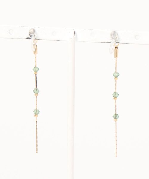 tone(トーン)の「【Cherie+Chambre】Thin Earring(イヤリング・レディース・ブルー/グリーン/クリア・FREE)」の4枚目の写真
