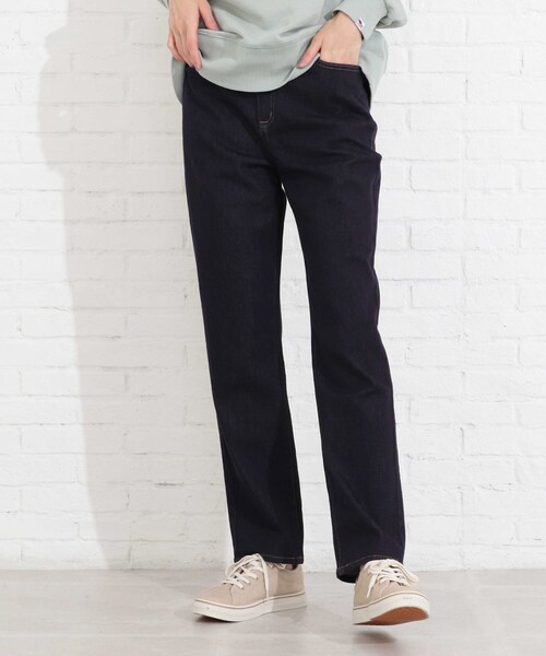 SHOO・LA・RUE(シューラルー)の「◆【SS-3L】デニムストレートパンツ(デニムパンツ・レディース・チャコールグレー/ブルー/ダークネイビー・10/01/02/03/04/05)」の3枚目の写真